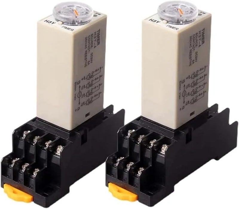H3Y 4 AC110V 220V مؤقت تأخير تشغيل الطاقة مفتاح تتابع 0 5 دقائق مقبض دوار - Image 4