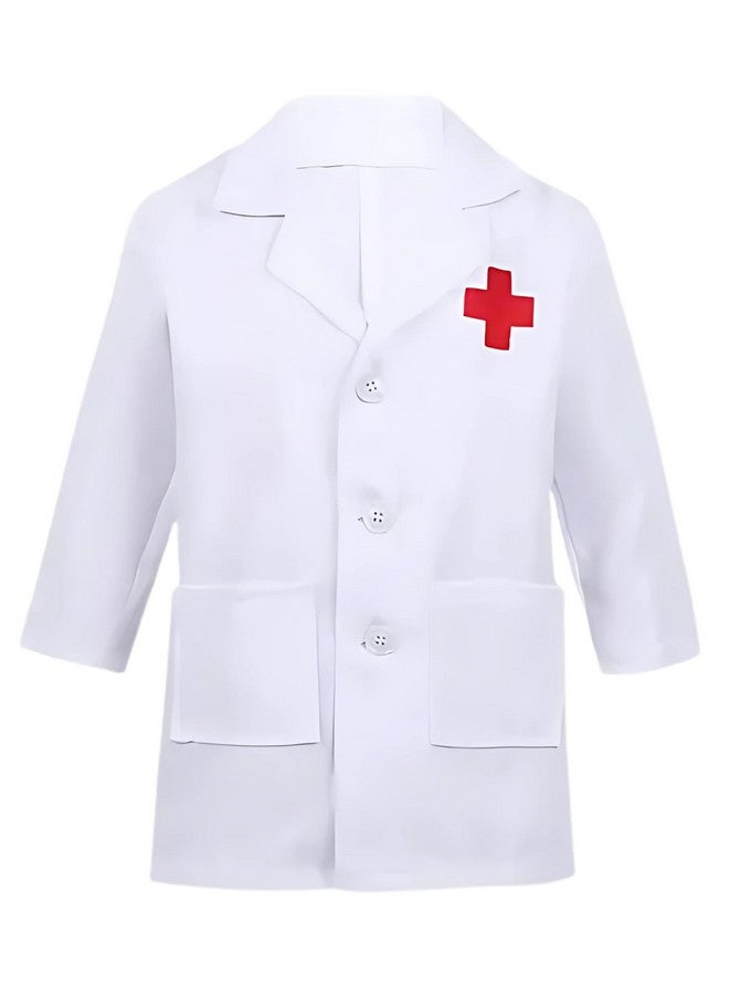 FANCY DRESS WORLD Kids Community Helpers Doctor's & Nurse's Coat|Costumes for boys & girls (5-6 Years),white,Cotton Blend  - Image 1