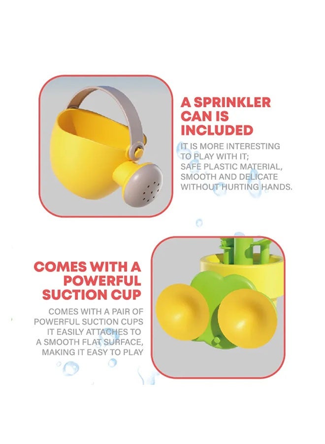 Bath Toys,Small Bird Parrot Bathroom Toy with Anti-bacterial Filter,Watering Can Baby Bath Toy with Strong Suction Cups,Watering Flower Bath Toy Water Series for Kid,Kids Water Spinner for Tub Pool Bath Bathtub Toy,Attaches to Tub Wall for Easy Toy Holder and Storage,Bathtime Bathroom Toys Birthday Gifts for Girls Boys,Preschool Toddler Pool Toys - Image 5