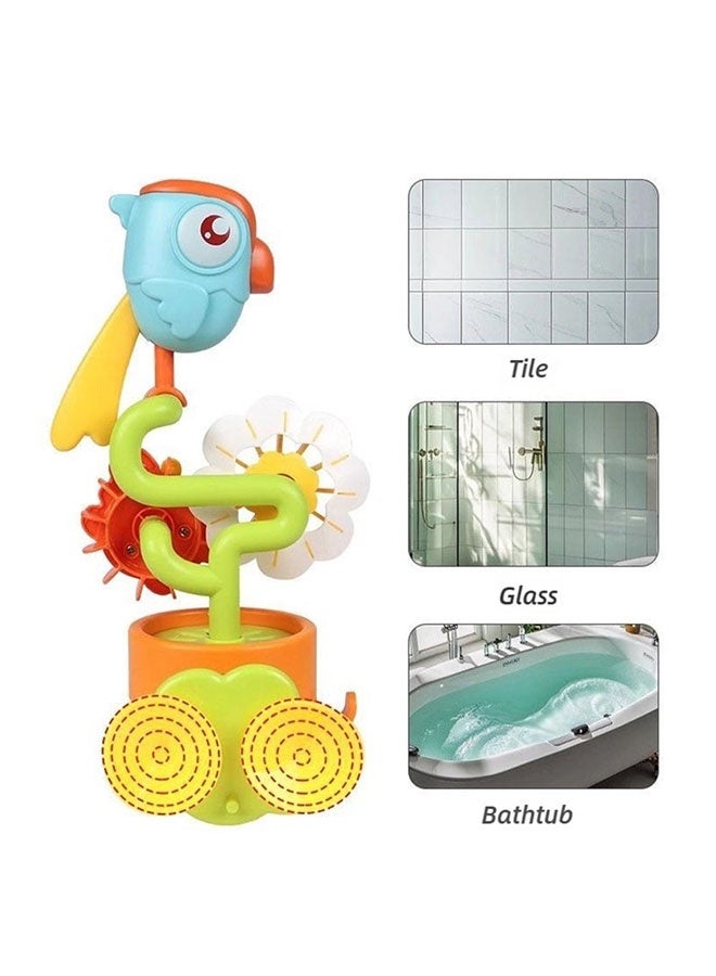 Bath Toys,Small Bird Parrot Bathroom Toy with Anti-bacterial Filter,Watering Can Baby Bath Toy with Strong Suction Cups,Watering Flower Bath Toy Water Series for Kid,Kids Water Spinner for Tub Pool Bath Bathtub Toy,Attaches to Tub Wall for Easy Toy Holder and Storage,Bathtime Bathroom Toys Birthday Gifts for Girls Boys,Preschool Toddler Pool Toys - Image 3