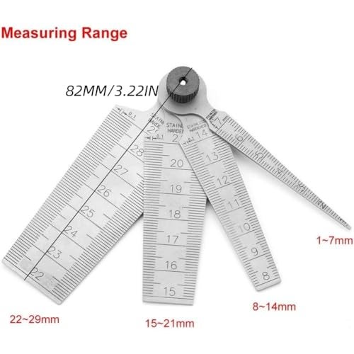Hilitand 1 Set Taper Gage High Precision Stainless Steel Wedge Feeler Hole Taper Ruler Measuring Tool - Image 2