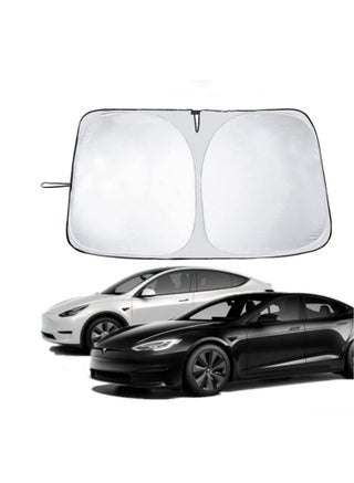 Tesla Model 3 Model Y Windshield Sunshade Front Windshield Double Layer Light Blocking Fabric Foldable Sun Shade with a Storage Bag - pzsku/ZDF72E60E3E6415B925C8Z/45/_/1684752241/37acbd4b-0f84-4521-b16e-991050636c0c