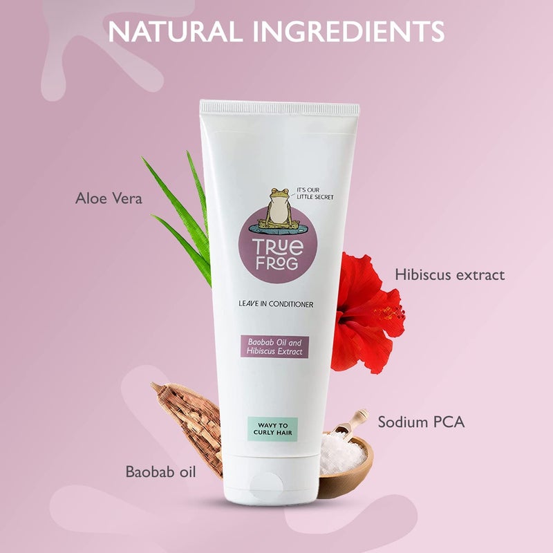 TRue FRoG Hydrating and Moisturising Style Care Shampoo for Curls 250ml Leavein Conditioner for Curly 200g and Styling Gel for Curls 150ml For Curly Wavy Hair Combo Pack of 3 - Image 3