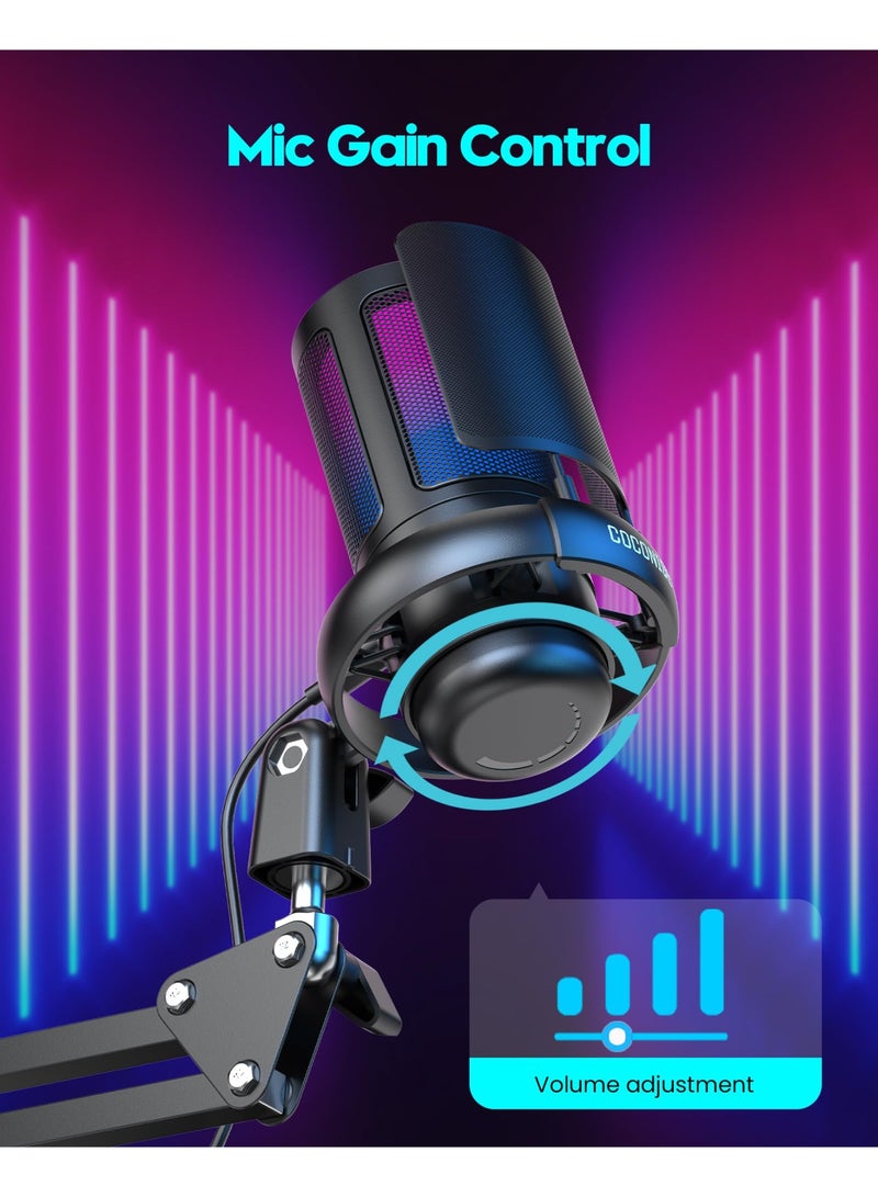 بوليفياز مايك،مايك قيمنق،ميكروفون قيمنق،مايك احترافي  للجيمنق والبث المباشر، مايك خارجي يو اس بي مع صوت واضح وتقليل الضوضاء، متوافق مع مايك فيفا والكمبيوتر - Image 2