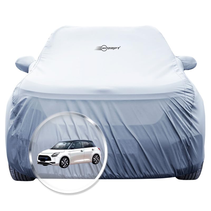 NEODRIFT 'SilverTech' Car Cover for Maruti Suzuki Swift (100% Water-Resistant, All Weather Protection, Tailored Fit, Precision-Fit & Breathable Fabric) (Colour: Silver) (Model: 2018-2026) - Image 1