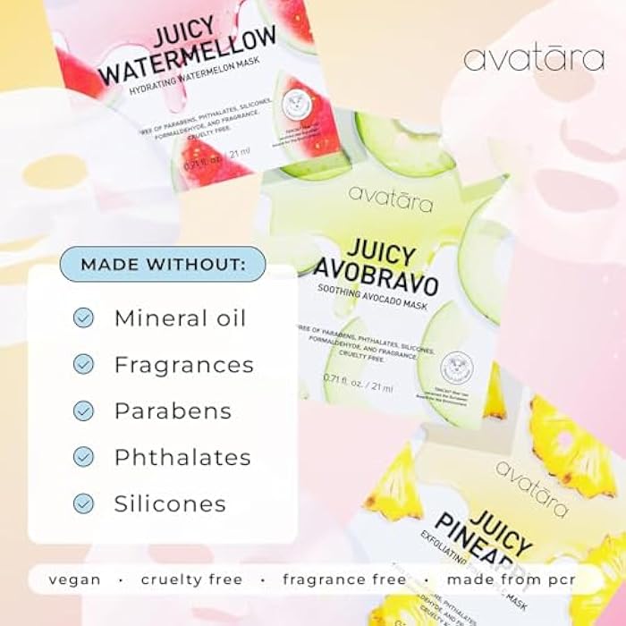 Avatara All-Stars 8-Pack Facial Sheet Mask Variety Pack | Clean K-Beauty Set for Dry, Sensitive, Uneven Skin | Gentle Moisture | Fragrance-Free, Paraben-Free & Cruelty-Free Korean Masks - Image 2