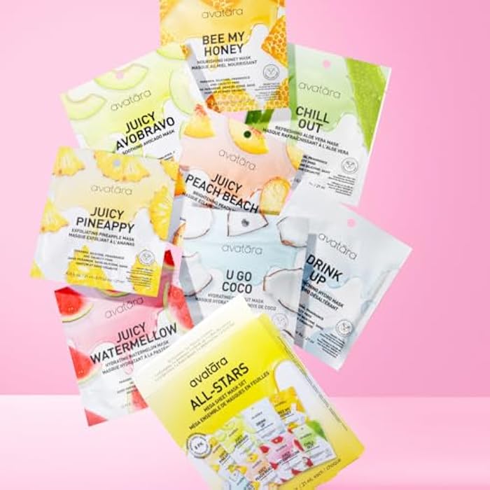Avatara All-Stars 8-Pack Facial Sheet Mask Variety Pack | Clean K-Beauty Set for Dry, Sensitive, Uneven Skin | Gentle Moisture | Fragrance-Free, Paraben-Free & Cruelty-Free Korean Masks - Image 5