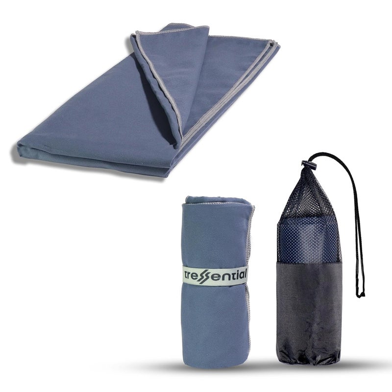 Tressential Compact & Ultra Soft Microfiber Camping Travel Towel | Quick Dry Towel-Super Absorbent & Lightweight for Sports, Beach, Gym, Backpacking, Hiking and Yoga (70 x 150 cm, Navy Blue) - Image 1