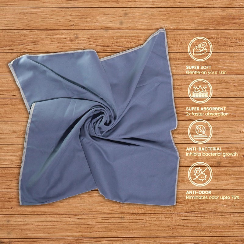 Tressential Compact & Ultra Soft Microfiber Camping Travel Towel | Quick Dry Towel-Super Absorbent & Lightweight for Sports, Beach, Gym, Backpacking, Hiking and Yoga (70 x 150 cm, Navy Blue) - Image 3