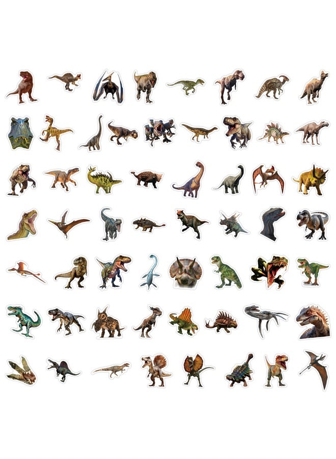 NIBEMINENT 60 Pcs Cartoon Dinosaur Deco Kit Waterproof Stickers, High Definition Printing Bright Colors, Suitable for Laptop Skateboard Luggage Water Bottle Guitar DIY - Image 3