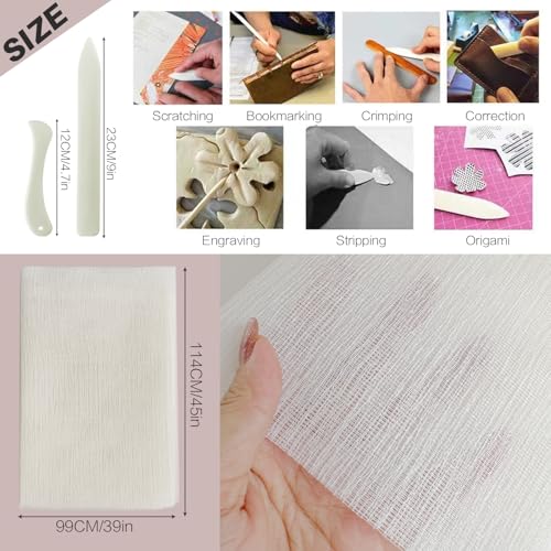 Kreapa Chipboard for Book Binding, Book Binding Kits Include 20 pcs 5x7 Inch 50 PT Chip Board, 10 Pcs Bookcloth (Gray, Black, 7.8x8.6 inch), 2 Bone Folder and A Mull Colth for Book Binding(35x45 inch) - Image 3