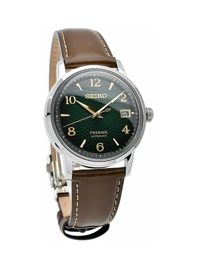 Seiko Watch For Men, Japanese Automatic Movement, Analog Display, Brown Leather Strap-Srpe45J1, Dark Brown, Strap - Image 3