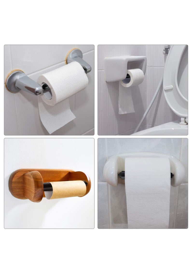 SYOSI - Toilet Paper Holder 2 Pack White Replacement Plastic Spring Loaded Roller, Tissue Roll Insert in Bathroom Roller Spring, Keeps Securely - Image 1