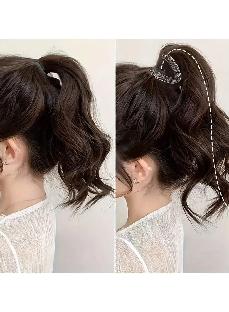 Goolsky Elegant Alloy U-Shaped Hair Clips with Rhinestones, Solid Color Fashion Hair Accessories for Women, Ideal for High Ponytail Styles and Gift Giving - Mixed Color Set for Adults Over 15 Years Old - Image 3