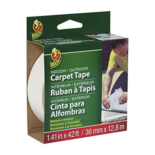 Duck Brand Indoor/Outdoor Carpet Tape, 1.41-Inch x 42 Feet, White (286373) - Image 1