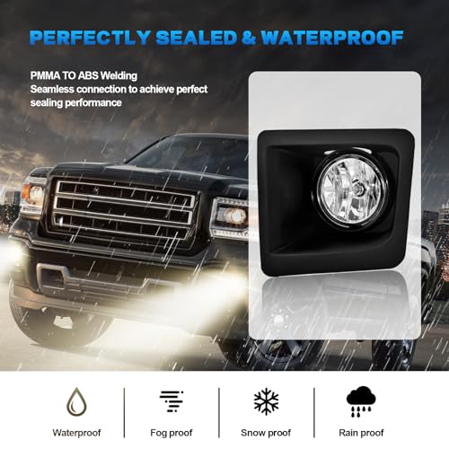 SINYATO INDUST Fog Lights Compatible with 2014 2015 GMC Sierra 1500,Bumper Driving Fog Lamp Assembly, Halogen Bulbs，OEM-Style Replacement, DOT Certified（1 Pair） - Image 3