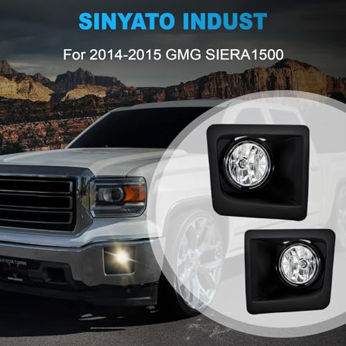 SINYATO INDUST Fog Lights Compatible with 2014 2015 GMC Sierra 1500,Bumper Driving Fog Lamp Assembly, Halogen Bulbs，OEM-Style Replacement, DOT Certified（1 Pair） - Image 5
