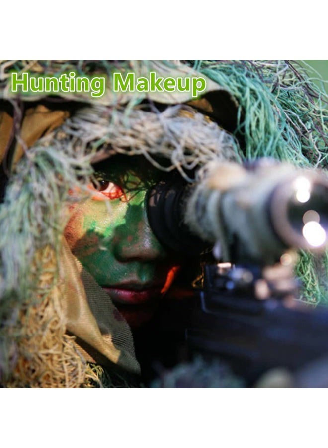 Go Ho Green Cream-Blendable Stick,Green Eye Black Face Body Paint,Hypoallergenic Camo/Hunting Face Paint Stick,SFX Witch Makeup,Safe Facepaint/Lip Smacking for Halloween - Image 5