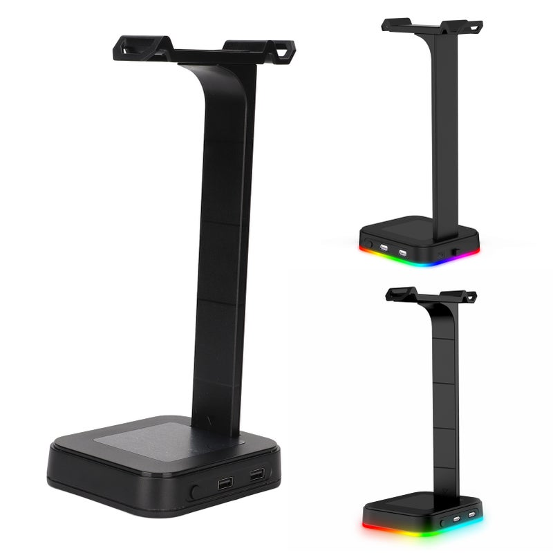 منضدة سماعات صوت بألوان RGB متعددة وأمكانيات تنوع قوية - حامل سماعات ألعاب سطح المكتب عبر USB بقاعدة مضادة للانزلاق - Image 5