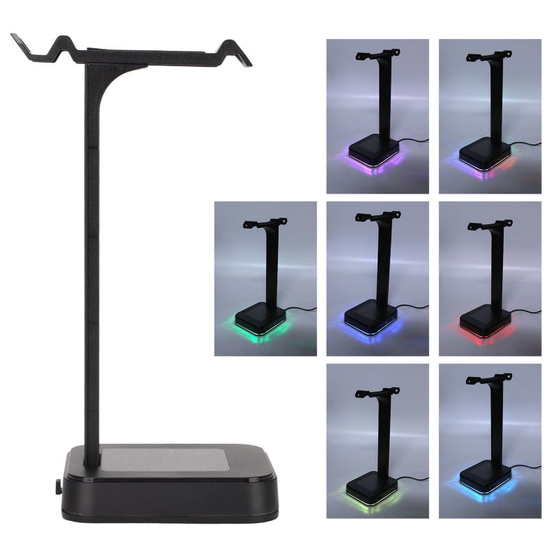 منضدة سماعات صوت بألوان RGB متعددة وأمكانيات تنوع قوية - حامل سماعات ألعاب سطح المكتب عبر USB بقاعدة مضادة للانزلاق - Image 2