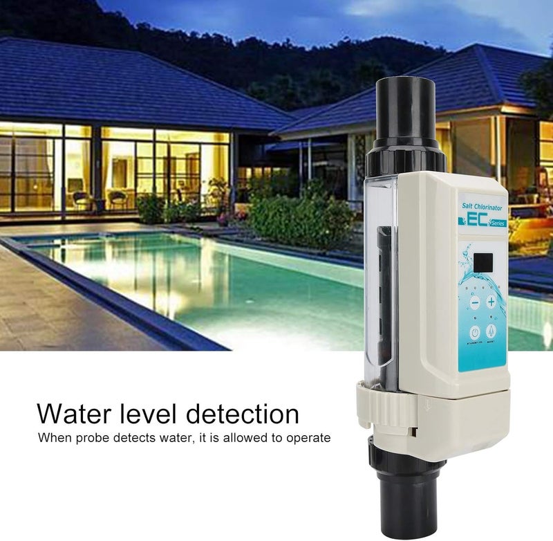 klarako Saltwater Chlorinator, 12g/H Automatic Cleaning Salt Water Pool Chlorine Generator System, Complete Functions Simple Operation Pool Chlorine Generator Chlorinator for SPA Swimming Pool - Image 3