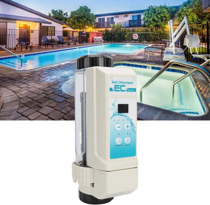 klarako Saltwater Chlorinator, 12g/H Automatic Cleaning Salt Water Pool Chlorine Generator System, Complete Functions Simple Operation Pool Chlorine Generator Chlorinator for SPA Swimming Pool - Image 4