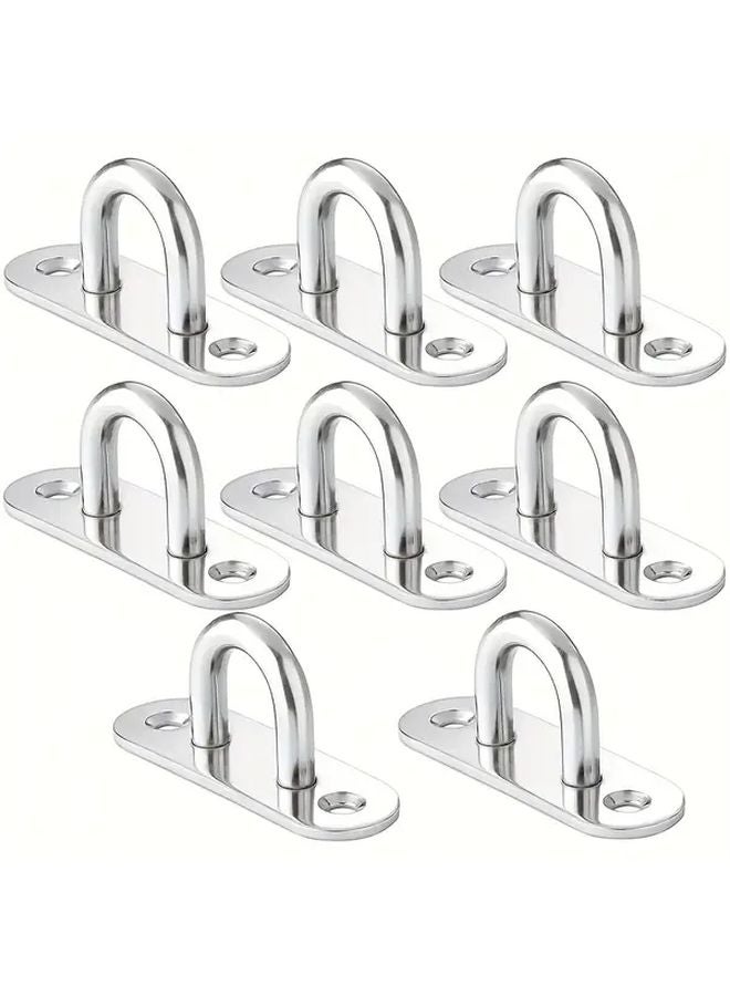 8pcs Black Heavy Duty Stainless Steel D Ring Hooks for Boat Sunshade Hammock Chair - Image 3