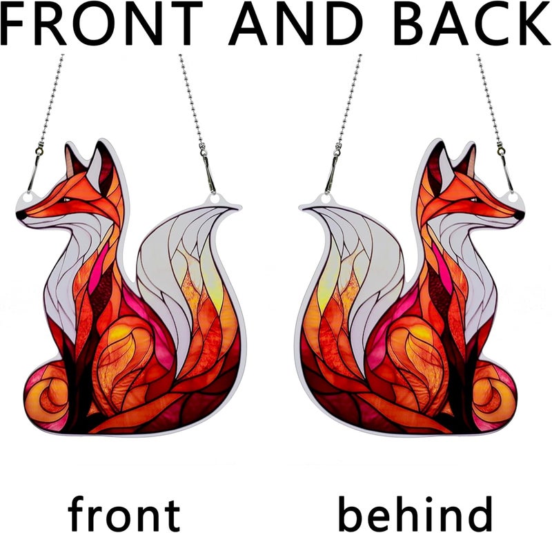 thmnj Fox Ornaments Colorful Window Hanging Decorations Home Wall Decor for Indoor Outdoor - Image 4