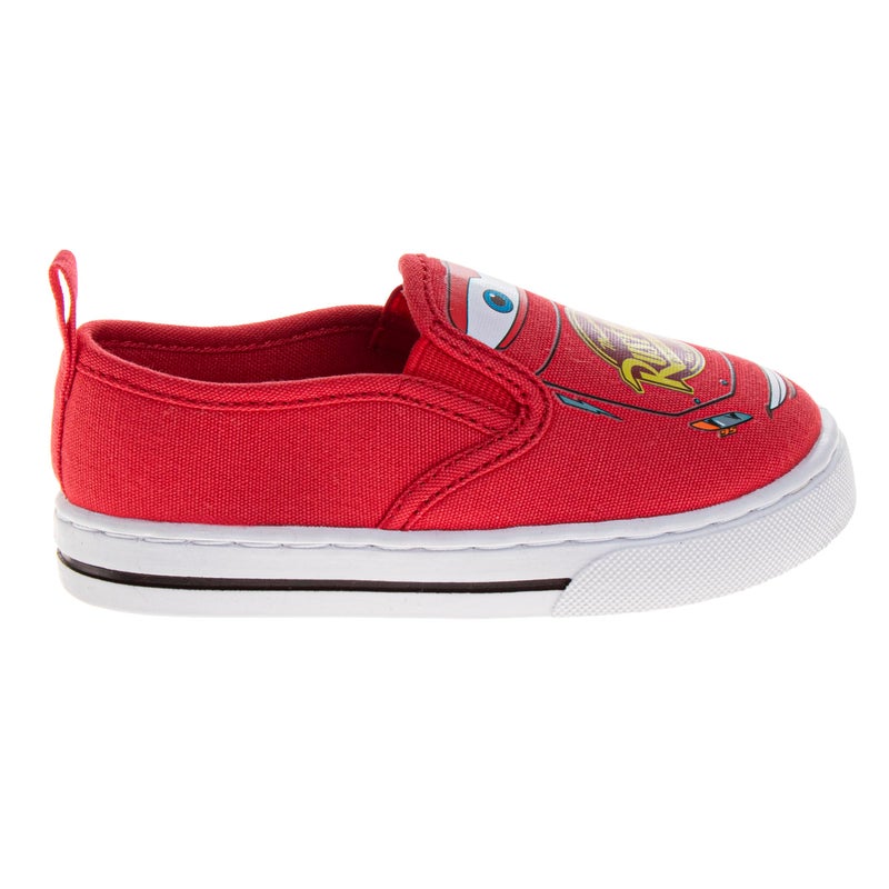 Josmo Disney Cars Shoes for Kids Lowtop Sneakers - Casual Fashion Slip-on Laceless Canvas Shoe - Lightning McQueen and Tow Mater (Size 9 Toddler) - Image 2