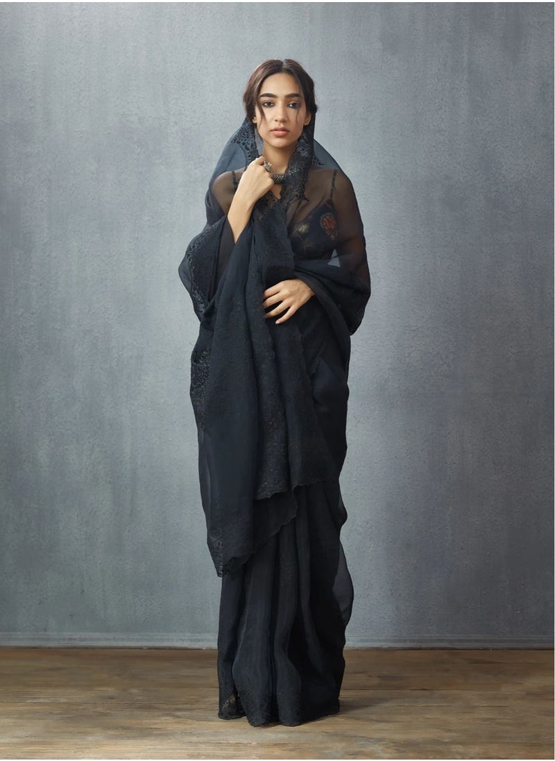 Gulf Vogue - Designer Georgette Saree With Unstitched Blouse Piece - Image 1