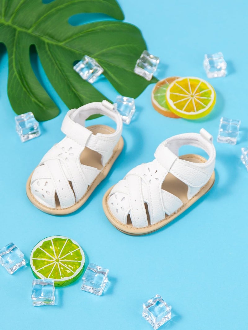 Babelvit Infant Baby Girl Boy Sandals Comfort Premium Summer Outdoor Casual Beach Shoes with Flower Bowknot Anti Slip Rubber Sole Newborn Toddler Prewalker First Walking Shoes - Image 3