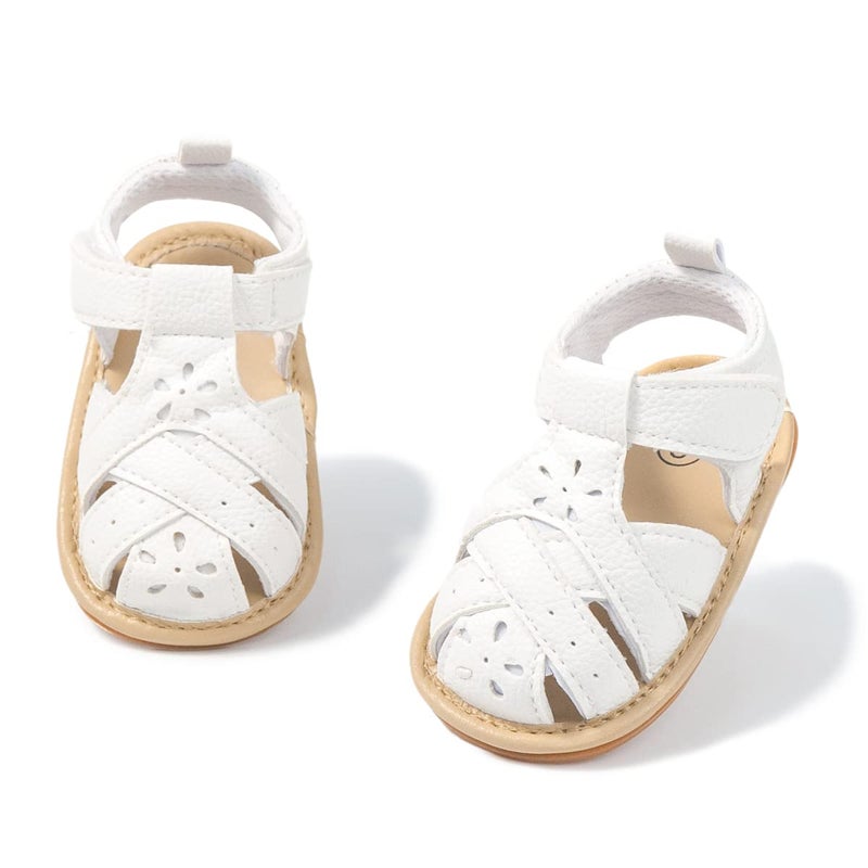 Babelvit Infant Baby Girl Boy Sandals Comfort Premium Summer Outdoor Casual Beach Shoes with Flower Bowknot Anti Slip Rubber Sole Newborn Toddler Prewalker First Walking Shoes - Image 1