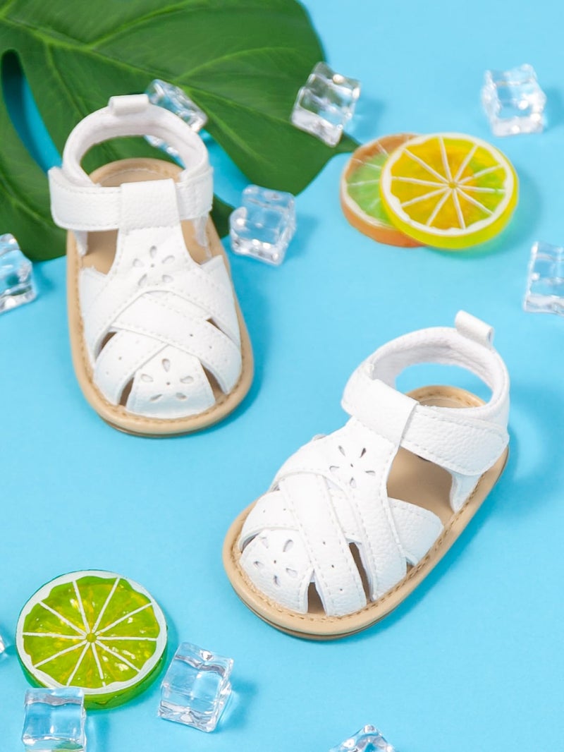 Babelvit Infant Baby Girl Boy Sandals Comfort Premium Summer Outdoor Casual Beach Shoes with Flower Bowknot Anti Slip Rubber Sole Newborn Toddler Prewalker First Walking Shoes - Image 4