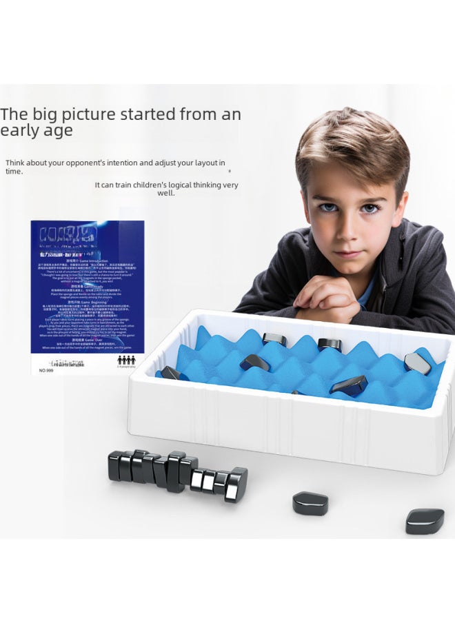 Children's Magnetic Effect Chess Desktop Magnetic Competition Chess Step On A Mine Parent-child Interactive Card Game Toy-Color:Thunder Stepping Chess  Blister Plate