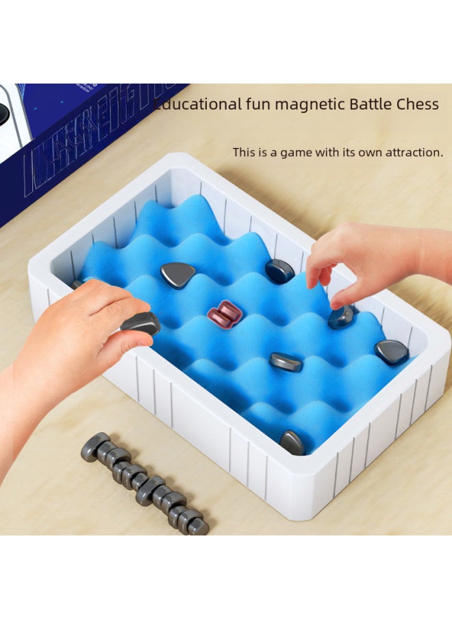 Children's Magnetic Effect Chess Desktop Magnetic Competition Chess Step On A Mine Parent-child Interactive Card Game Toy-Color:Thunder Stepping Chess  Blister Plate