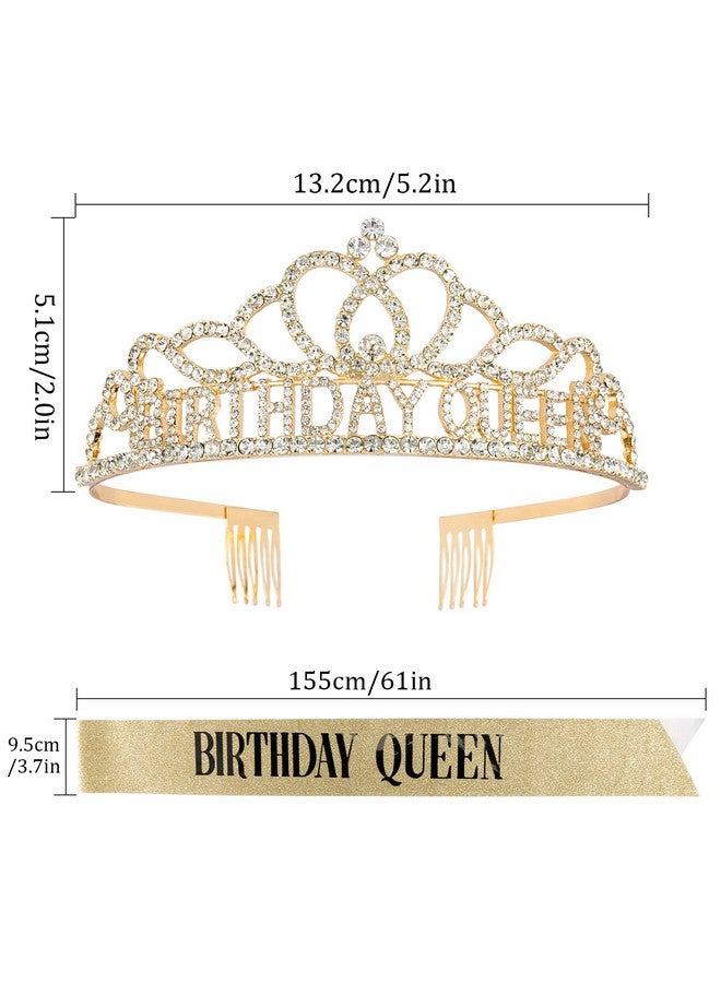 CAVETEE Gold Birthday Crowns and Sash - Queen Tiara for Party Decorations - Image 5