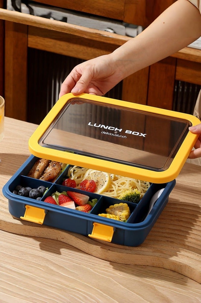 KELIO 1500ML Lunch Box,Leak-proof Bento Box,Lunch Box Containers,Spoon,Forks,Minimalist Design Food Storage Box - Image 1