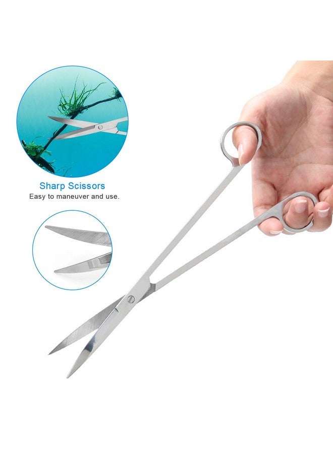 Luxiv Luxiv Aquarium Aquascape Tools Kit, 6 in 1 A Aquatic Plant Aquascaping Tool Stainless Steel Tweezers Scissors Spatula for Aquarium Tank Clean Aquascape Tools with Fishing Net, 80P PH Paper - Image 5