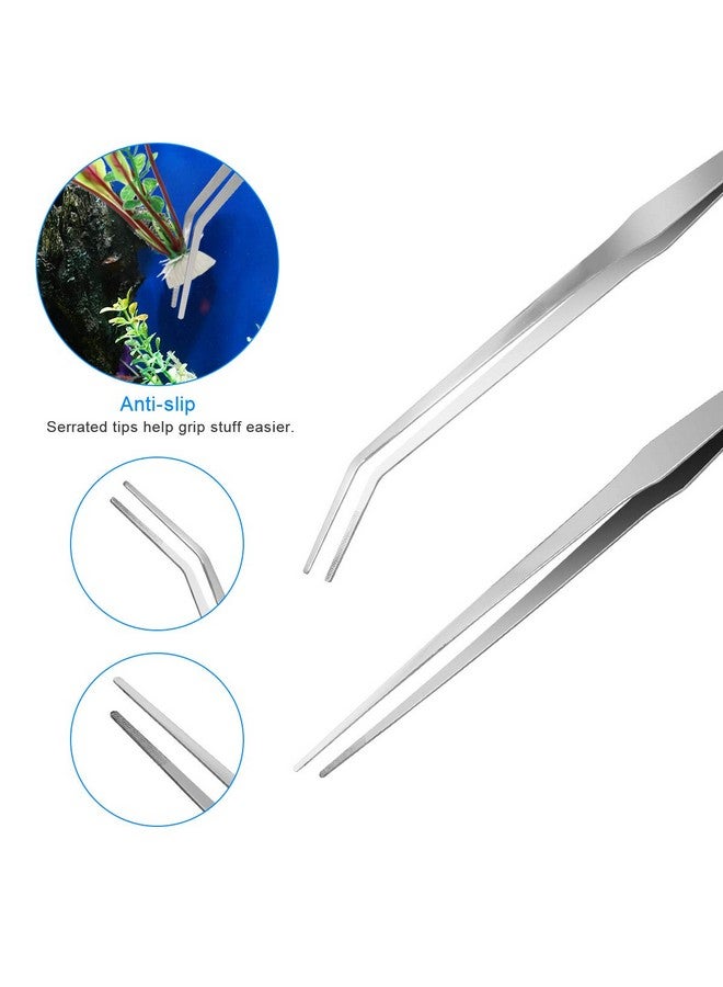 Luxiv Luxiv Aquarium Aquascape Tools Kit, 6 in 1 A Aquatic Plant Aquascaping Tool Stainless Steel Tweezers Scissors Spatula for Aquarium Tank Clean Aquascape Tools with Fishing Net, 80P PH Paper - Image 3