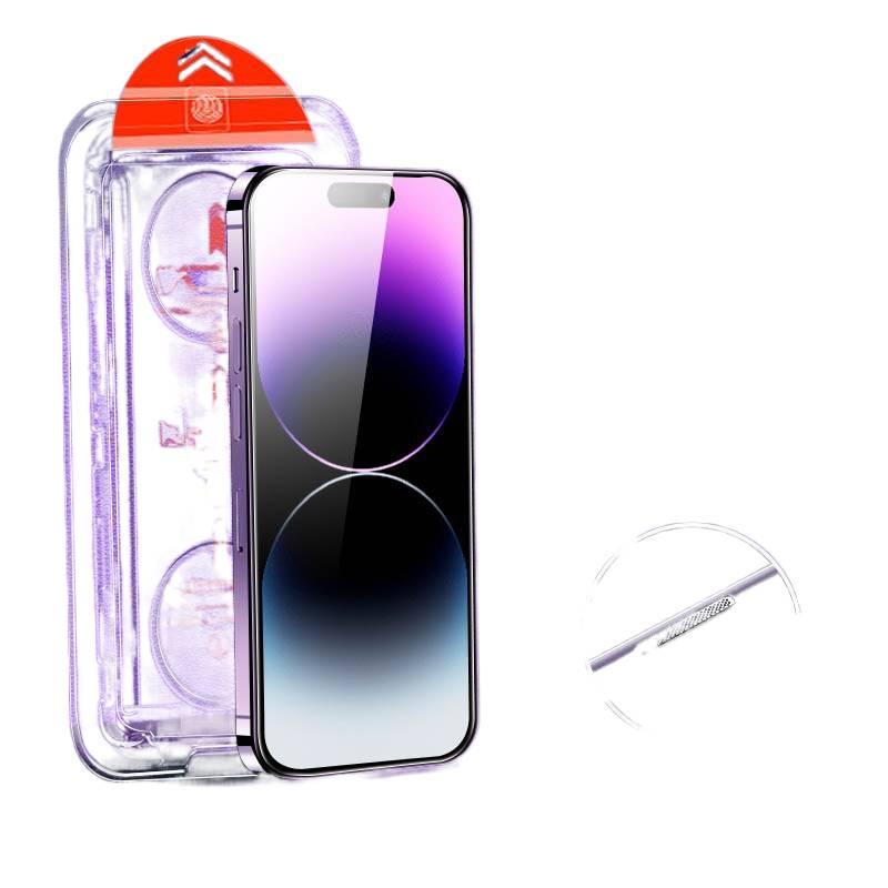 SK Glass Phone Case for iPhone 13 with Drop Protection and Anti-Fingerprint plus Shockproof plus Anti-Spy plus Full Screen Coverage in Privacy - Image 1
