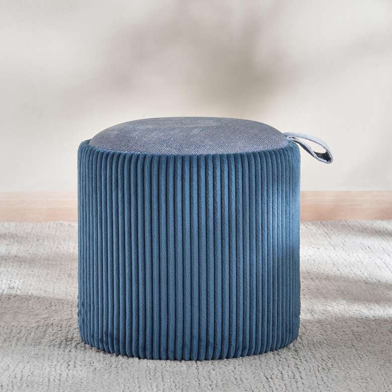 Pan Home Ribbed Pouf With Storage - Blue - Image 4
