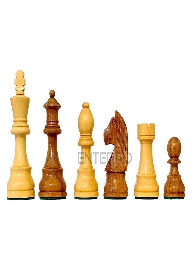 Enterro Wooden Chess Pieces 3.75 inch Standard - Staunton German Knight Series (Without Chess Board) - Image 1