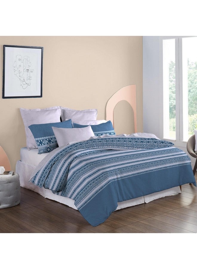 Trident Soft Comfort Bedsheet for Double Bed, 210 TC 100% Cotton Bedsheet, Soft and Breathable, King Size Bedsheet with 2 Pillow Covers - Ice Dust - Image 1