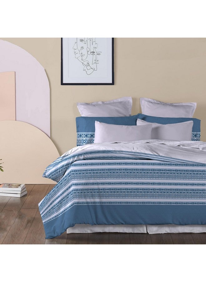 Trident Soft Comfort Bedsheet for Double Bed, 210 TC 100% Cotton Bedsheet, Soft and Breathable, King Size Bedsheet with 2 Pillow Covers - Ice Dust - Image 2