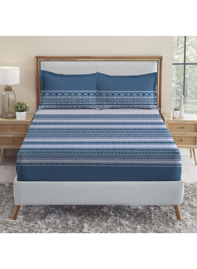 Trident Soft Comfort Bedsheet for Double Bed, 210 TC 100% Cotton Bedsheet, Soft and Breathable, King Size Bedsheet with 2 Pillow Covers - Ice Dust - Image 3