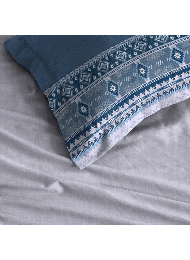 Trident Soft Comfort Bedsheet for Double Bed, 210 TC 100% Cotton Bedsheet, Soft and Breathable, King Size Bedsheet with 2 Pillow Covers - Ice Dust - Image 5