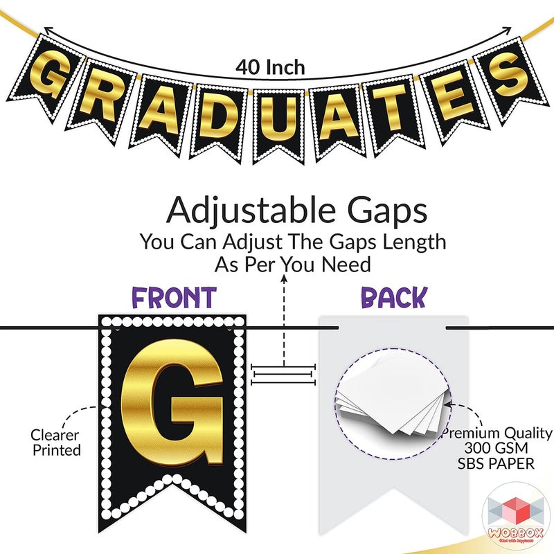 Wobbox Graduation Party Photo Props, Graduation Banner, Graduation Decoration Kit (27 Pcs) (FP3641) - Image 4