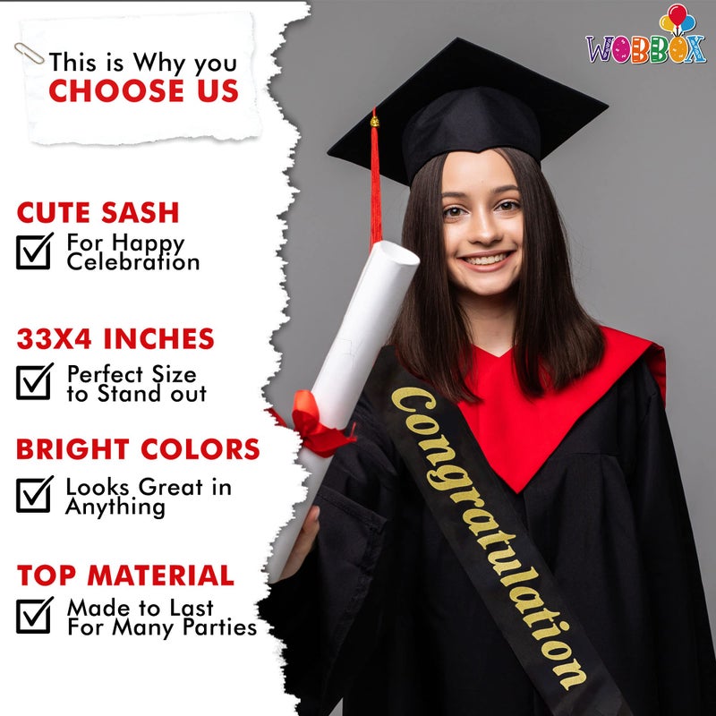 Wobbox Graduation Party Photo Props, Graduation Banner, Graduation Decoration Kit (27 Pcs) (FP3641) - Image 5