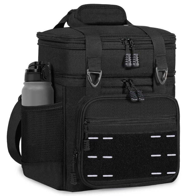 TENKIST Lunch Box Cooler Bag - Insulated Tactical Lunchbox for Men - Large Lunch Pail for Adults Work Outdoor Shifts Trips Black 25L - Image 1