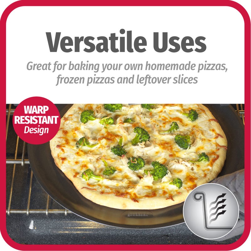 GoodCook AirPerfect Nonstick 16â€ Pizza Pan - Set of 2 - Pizza Trays for Oven, Perforated Round Pizza Pan, Carbon Steel Baking Pan, Homemade, Frozen & Leftover Slices - Image 3